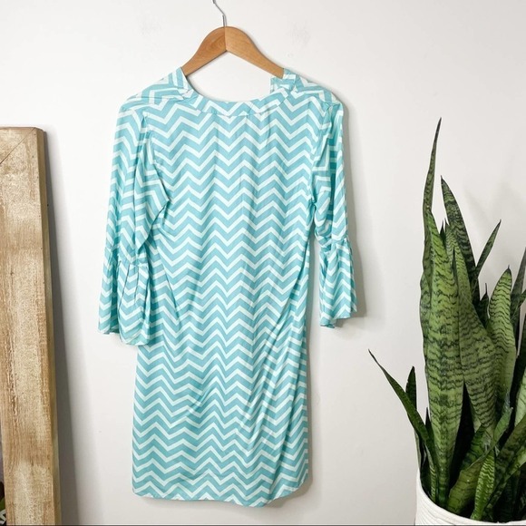 Escapada Charleston Chevron Print 3/4 Sleeve Tunic Resort dress size S - Picture 6 of 7
